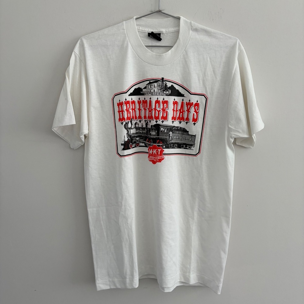Vintage Screen Stars Best Heritage Days Train T Shirt White Large USA Made